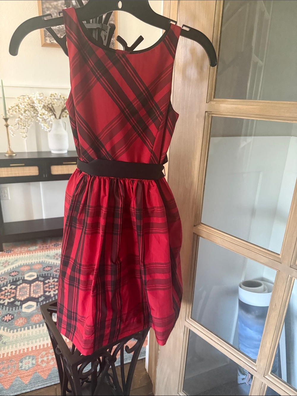 Polo by Ralph Lauren Red and Black Plaid Party Dress